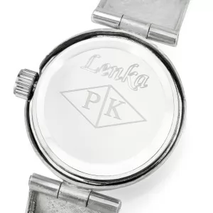 srebrny zegarek na komunię z grawerem