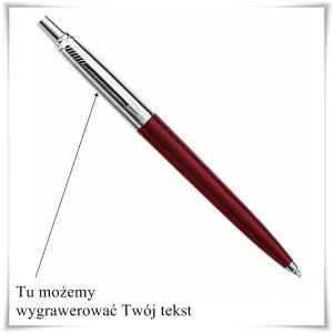 czerwony długopis parker